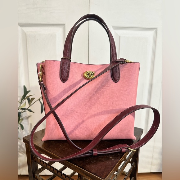 Coach Handbags - Coach Willow tote 24 colorblock pink purple crossbody convertible